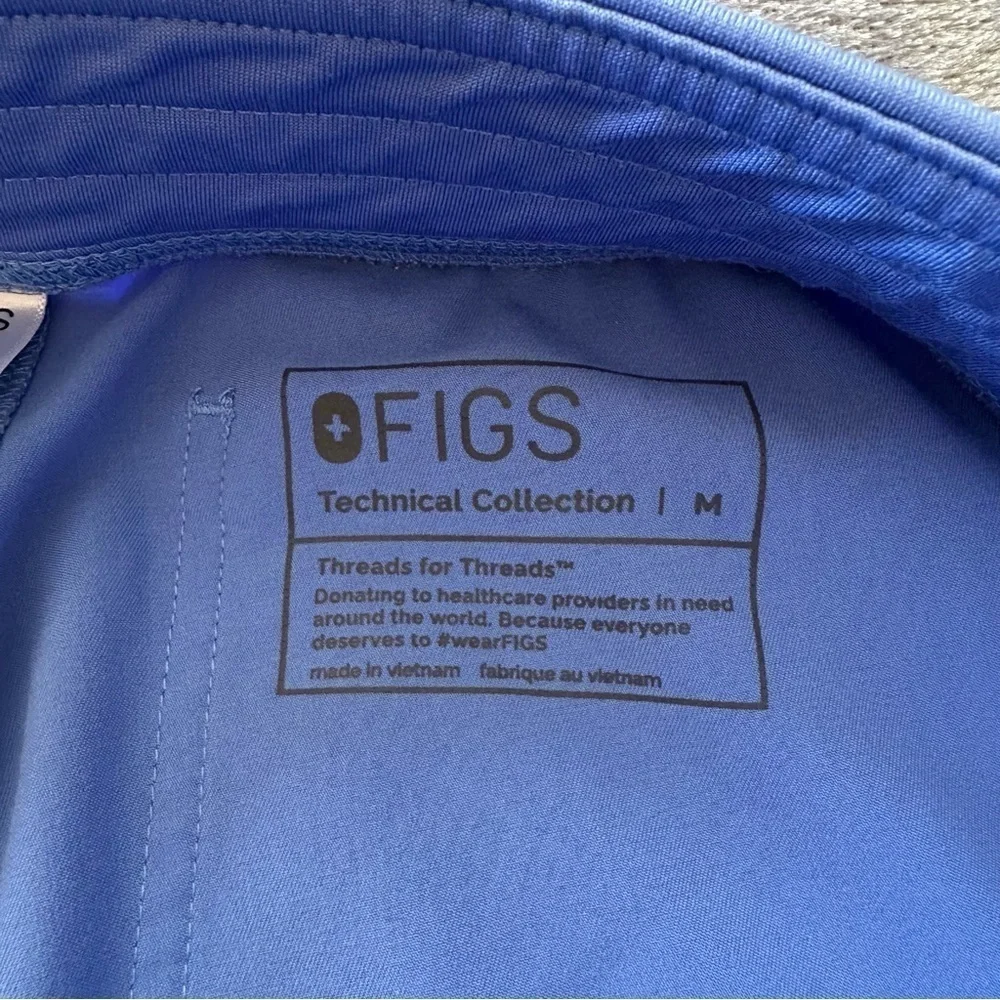 Figs Scrubs Technical Collection Straight Leg Blue Pants Size M PO1747